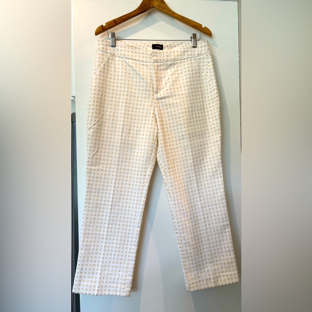 Crosby cotton cropped checkered printed women’s pants size 10 NWT!